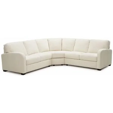 Contemporary 3 pc. Sectional with Curved Track Arms